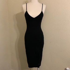FOREVER 21 BLACK MIDI COCKTAIL DRESS